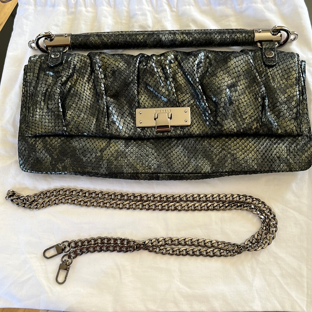 Michele Snake Skin Clutch